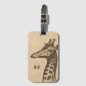 Giraffe Illustratie Gepersonaliseerd Bagagelabel (Voorkant (verticaal))