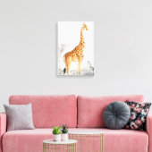 Giraffe Illustratie Vintage Kunstprint Canvas Afdruk (Insitu (Woonkamer))