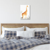 Giraffe Illustratie Vintage Kunstprint Canvas Afdruk (Insitu (Slaapkamer))