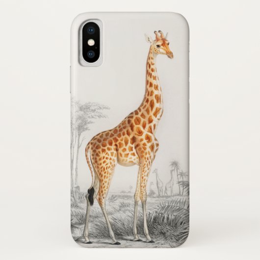 Giraffe Illustratie Vintage Kunstprint Case-Mate iPhone Case (Achterkant)