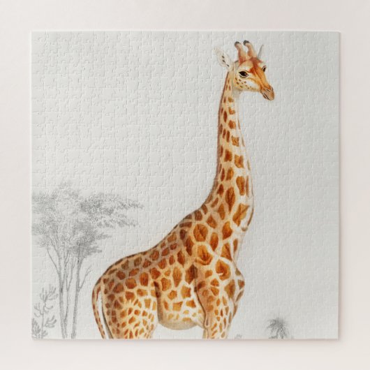 Giraffe Illustratie Vintage Kunstprint Legpuzzel (Verticaal)