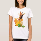 Giraffe in a Banana with orange and Kiwi Fruits T-shirt (Voorkant)