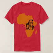 Giraffe in Africa Map T-shirt (Design voorkant)