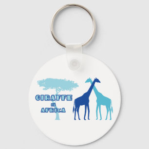 Giraffe in Afrika (Blauw) Sleutelhanger