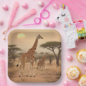 Giraffe in Afrika Papieren Bordje (Feest)