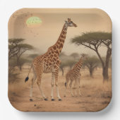 Giraffe in Afrika Papieren Bordje (Voorkant)