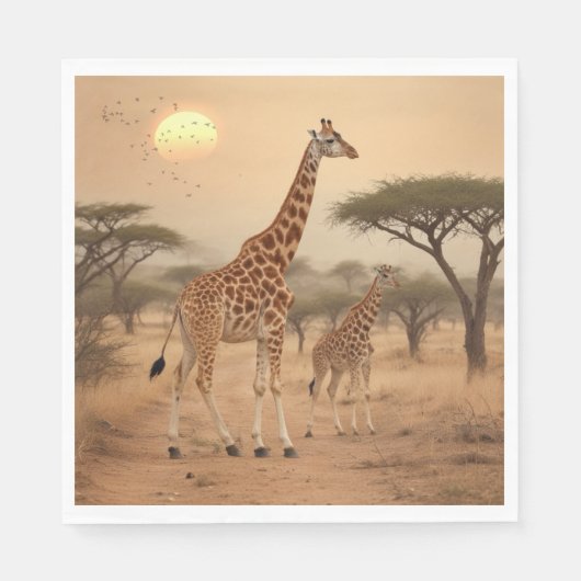 Giraffe in Afrika Servet (Voorkant)