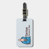 Giraffe in blauwe boys Letter G Giraffe Print Bagagelabel (Voorkant verticaal)