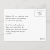 Giraffe in Blue Bow Baby shower voor Boy Dank je Briefkaart (Achterkant)