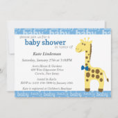 Giraffe in Blue Bow Baby shower voor Boy Kaart (Voorkant)