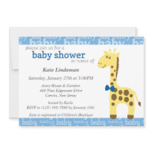 Giraffe in Blue Bow Baby shower voor Boy