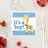 Giraffe in Blue Bow Baby shower voor Boy Servet (Insitu)