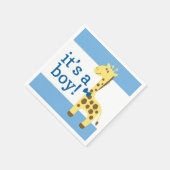 Giraffe in Blue Bow Baby shower voor Boy Servet (Hoek)