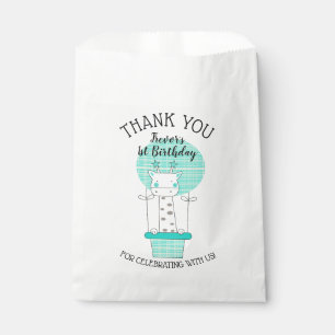 Giraffe in Blue Yellow Hot Air ballon Hartelijk da Bedankzakje