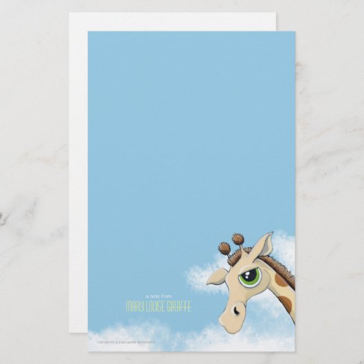 Giraffe in Clouds  Note Paper Briefpapier (Voorkant / Achterkant)