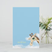 Giraffe in Clouds  Note Paper Briefpapier (Staand voorkant)