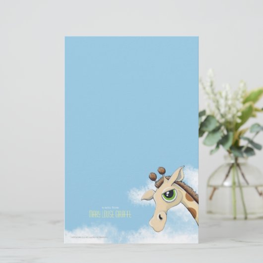 Giraffe in Clouds Note Paper Briefpapier (Staand voorkant)