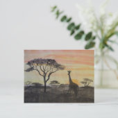 Giraffe in de Afrikaanse Sunset Briefkaart (Staand voorkant)