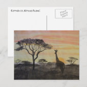 Giraffe in de Afrikaanse Sunset Briefkaart (Voorkant / Achterkant)