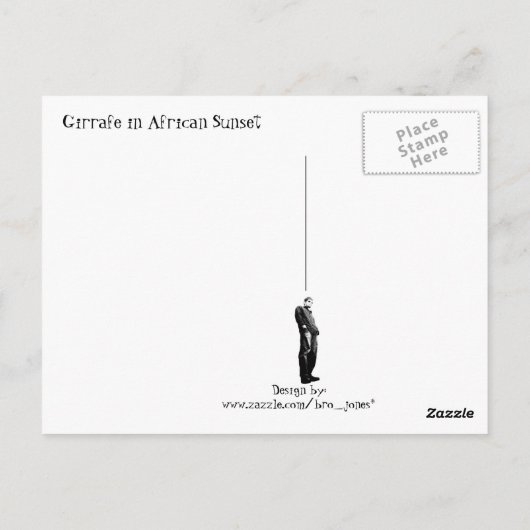 Giraffe in de Afrikaanse Sunset Briefkaart (Achterkant)