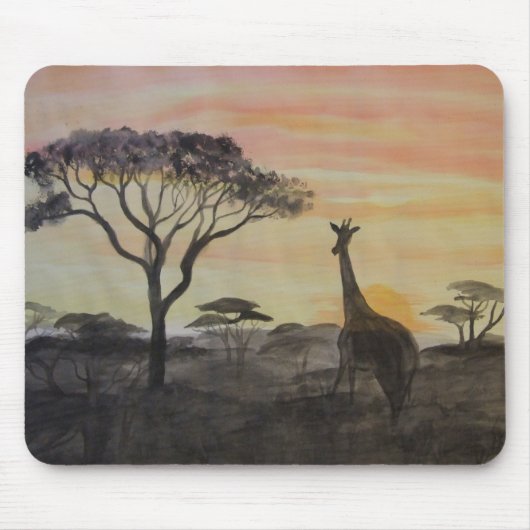 Giraffe in de Afrikaanse Sunset Muismat (Voorkant)