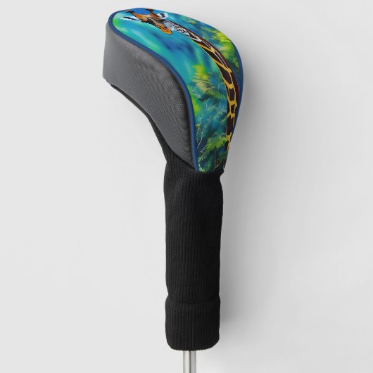Giraffe in de bomen golfheadcover (Schuin)