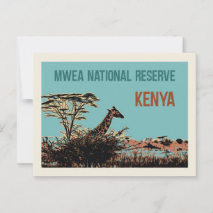Giraffe in de Mwea National Reserve (Kenia) Briefkaart