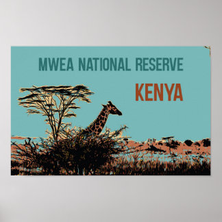 Giraffe in de Mwea National Reserve (Kenia) Poster