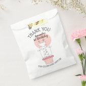 Giraffe in de roze gele hotline ballon Hartelijk d Bedankzakje (Gezegeld)