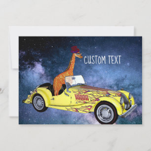 Giraffe in de ruimte Aangepaste tekst Briefkaart