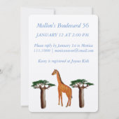 Giraffe in de ruimte Baby shower Invitation Kaart (Achterkant)