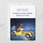 Giraffe in de ruimte Baby shower Invitation Kaart (Voorkant)