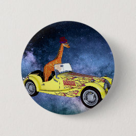 Giraffe in de ruimte Badge Ronde Button 5,7 Cm