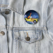 Giraffe in de ruimte Badge Ronde Button 5,7 Cm (In situ)