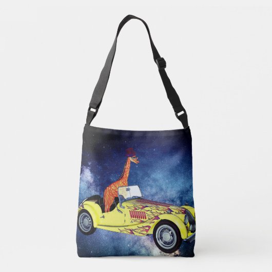 Giraffe in de ruimte Canvas tas (Achterkant)
