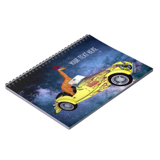 Giraffe in de ruimte Custom Photo Notitieboek (Linkerzijde)