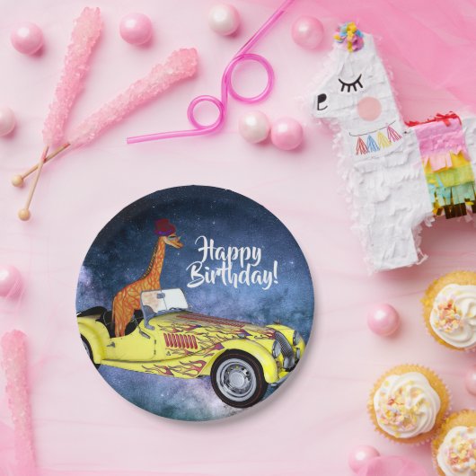 Giraffe in de ruimte Party Paper Borden Papieren Bordje (Feest)