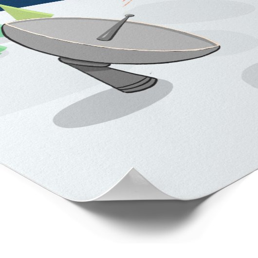 Giraffe in de ruimte. Planeten. Dierenkinderen kle Poster (Hoek)