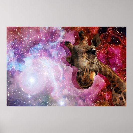 Giraffe...in de ruimte?! Poster (Voorkant)