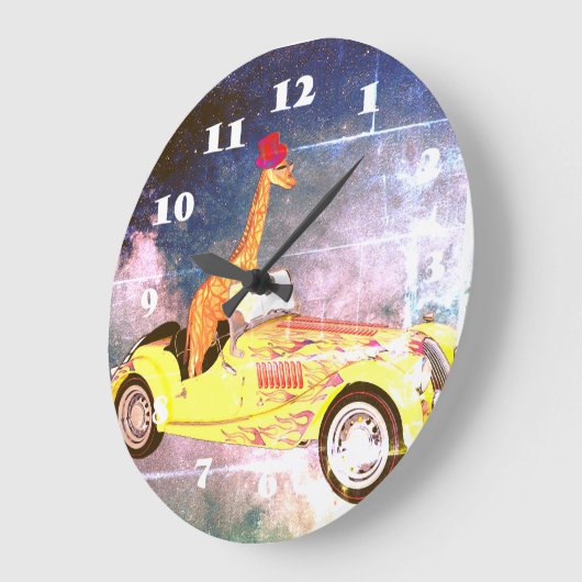 Giraffe in de ruimte wandklok (Hoek)