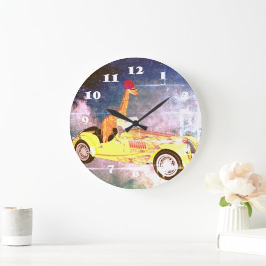 Giraffe in de ruimte wandklok (Huis)