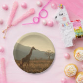 Giraffe in de Savannah Papieren Bordje (Feest)