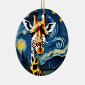 Giraffe in de Sterrennacht Keramisch Ornament (Rechts)