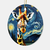 Giraffe in de Sterrennacht Keramisch Ornament (Links)