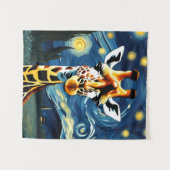 Giraffe in de Sterrennacht Wandkleed (Voorkant (horizontaal))