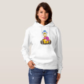 Giraffe in de winter met Scarf en Pet Hoodie (Voorkant volledig)