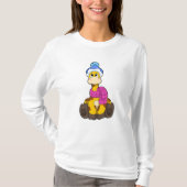 Giraffe in de winter met Scarf en Pet T-shirt (Voorkant)