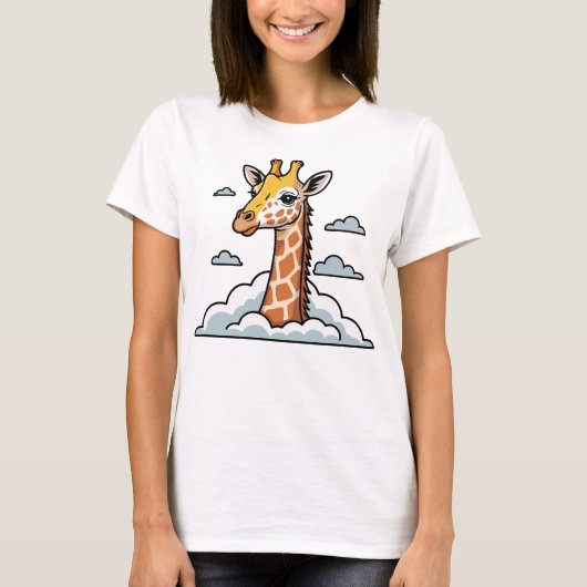 Giraffe in de Wolken Schattig Dier T-shirt (Voorkant)
