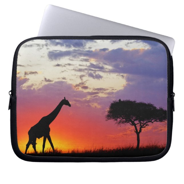 Giraffe in de zon, Giraffa Laptop Sleeve (Voorkant)
