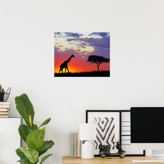 Giraffe in de zon, Giraffa Poster (Thuiskantoor)